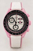 ساعت مچی امگا سواچ بند رابر Swatch X Omega Moonswatch Mission To The Pink Moonphase Rubber Strap