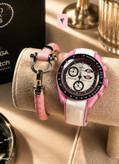 ساعت مچی امگا سواچ بند رابر Swatch X Omega Moonswatch Mission To The Pink Moonphase Rubber Strap