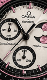 ساعت مچی امگا سواچ بند رابر Swatch X Omega Moonswatch Mission To The Pink Moonphase Rubber Strap
