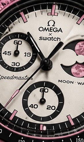 ساعت مچی امگا سواچ بند رابر Swatch X Omega Moonswatch Mission To The Pink Moonphase Rubber Strap