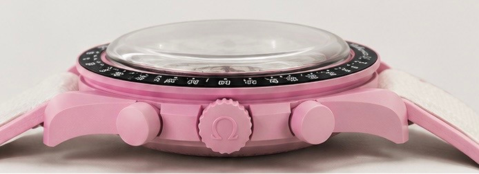 ساعت مچی امگا سواچ بند رابر Swatch X Omega Moonswatch Mission To The Pink Moonphase Rubber Strap